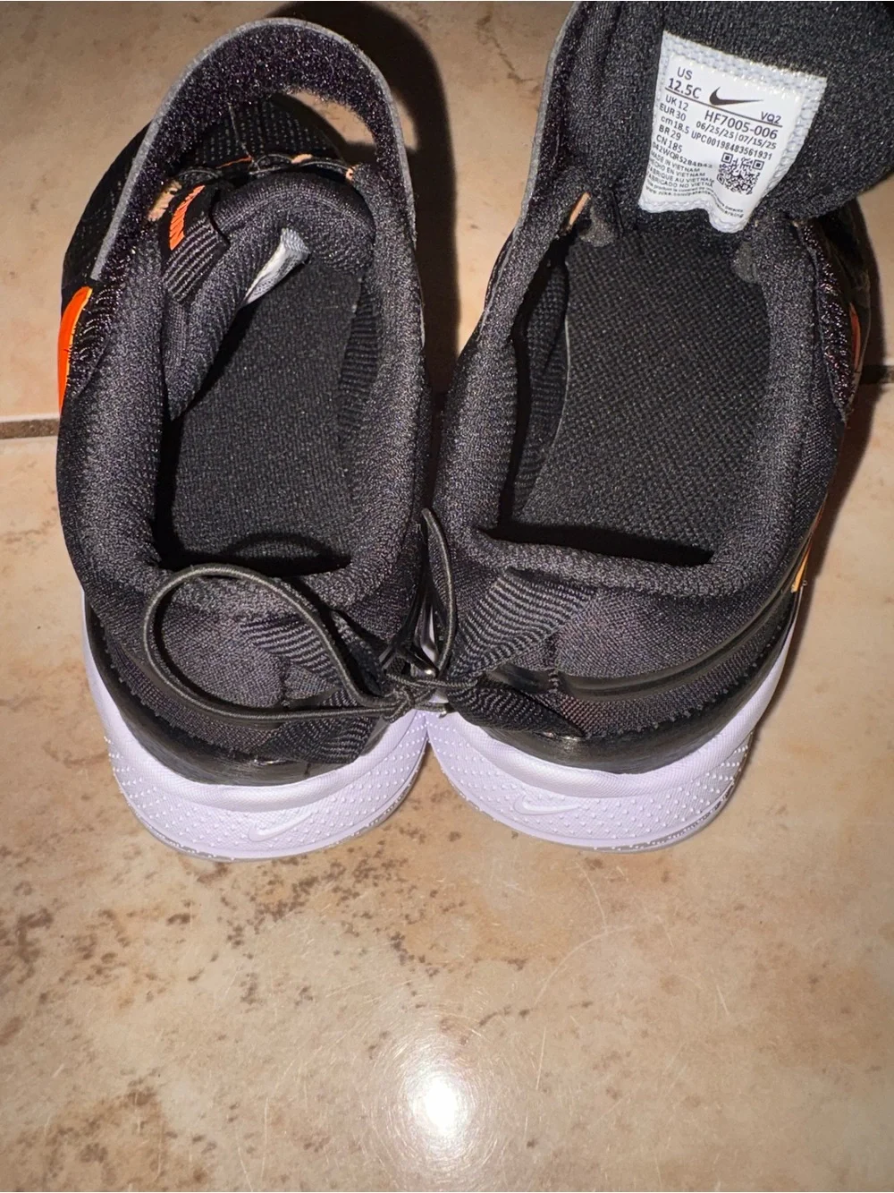 New Nike Kids' Black & Orange Sneakers
